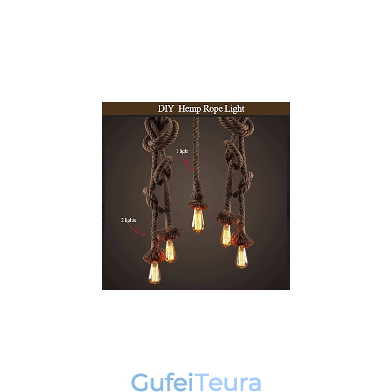 1 אור DIY Art Rope Light Creative Hemp Rope Droplight