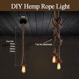 1 אור DIY Art Rope Light Creative Hemp Rope Droplight