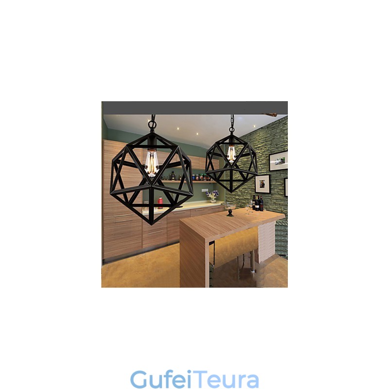 מנורת רטרו תעשייתית droplight משושה מקוריות אמנותית מברזל יצוק תליון אור