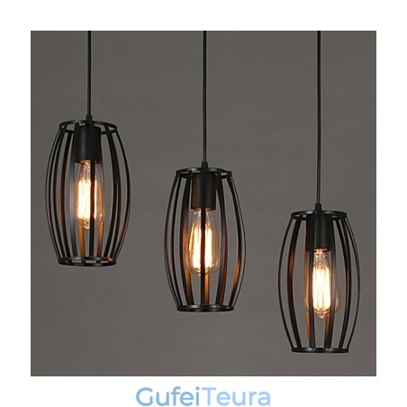 לופט יצירתי שיקום דרכים עתיקות ראש יחיד מנורת נברשת מברזל מחושל