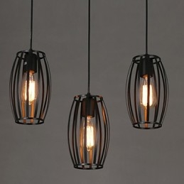 לופט יצירתי שיקום דרכים עתיקות ראש יחיד מנורת נברשת מברזל מחושל