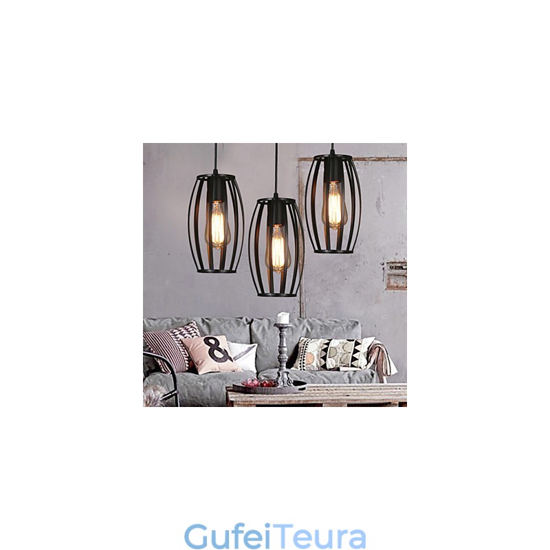 לופט יצירתי שיקום דרכים עתיקות ראש יחיד מנורת נברשת מברזל מחושל