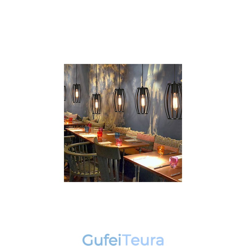 לופט יצירתי שיקום דרכים עתיקות ראש יחיד מנורת נברשת מברזל מחושל