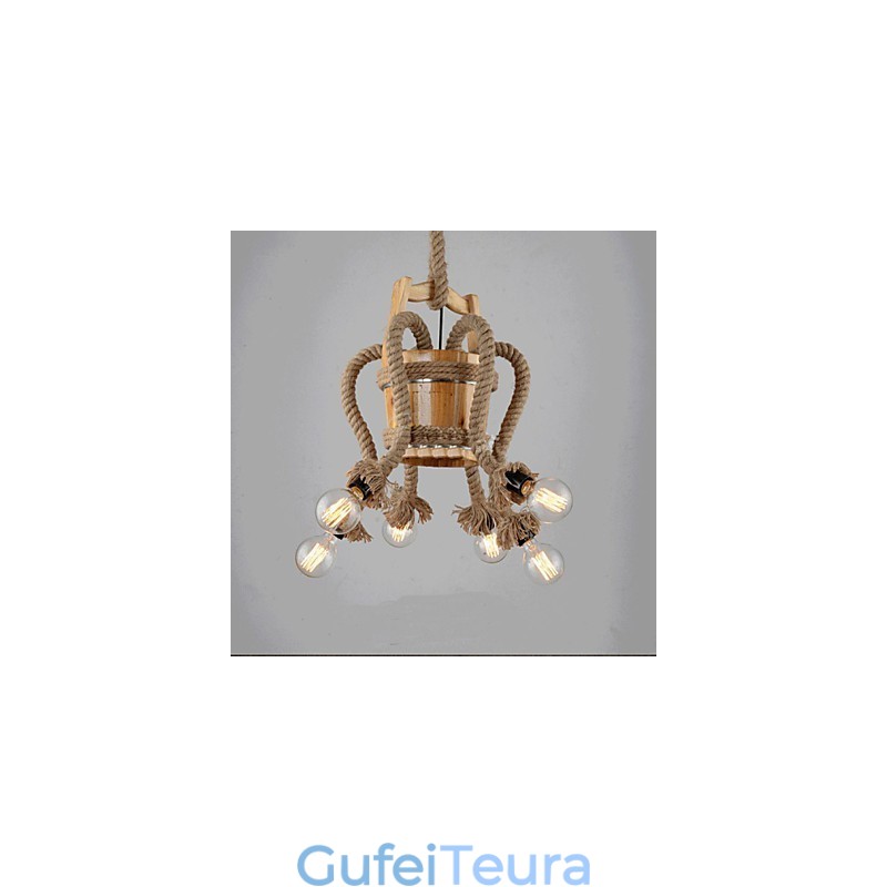 מנורה יצירתית של נברשת חבית מעץ