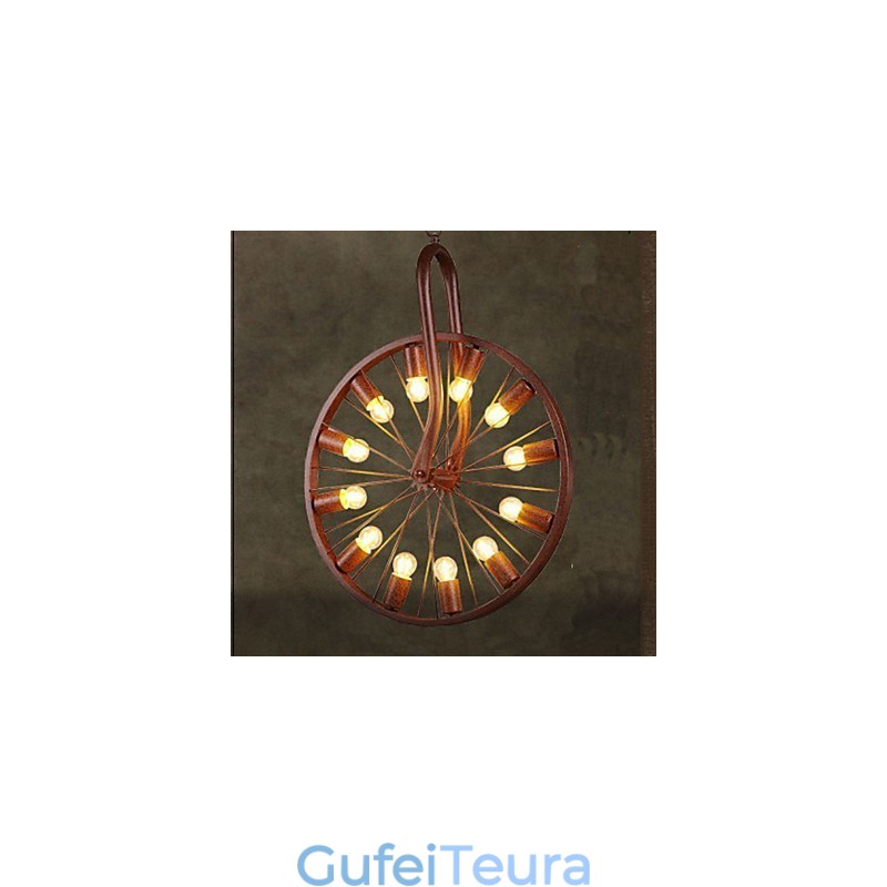 תליון גלגל רטרו לעשות את המנורה התעשייתית הישנה א