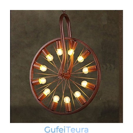 תליון גלגל רטרו לעשות את המנורה התעשייתית הישנה א