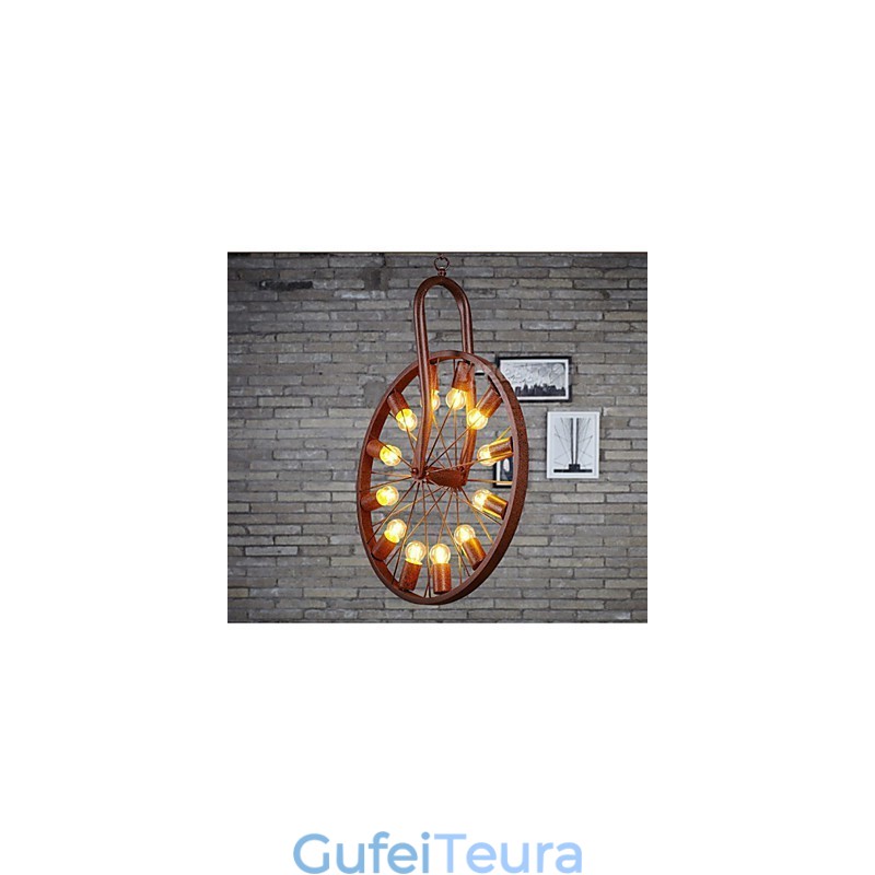 תליון גלגל רטרו לעשות את המנורה התעשייתית הישנה א