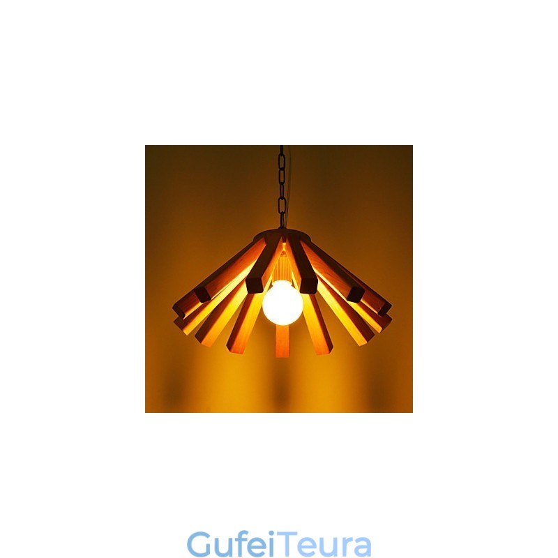 אור תליון במבוק עץ רטרו קאנטרי