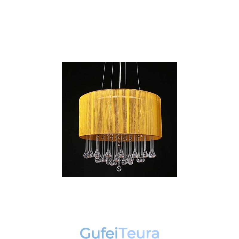 תליון תוף מודרני 4 אורות מתפתל אהיל קריסטל נברשת עיצוב מינימליסטי מודרני