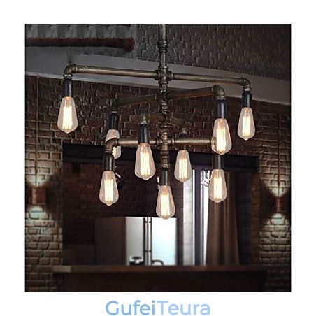 אור תליון מתכת ציור כפרי פנס רטרו וינטג' קלאסי מסורתי