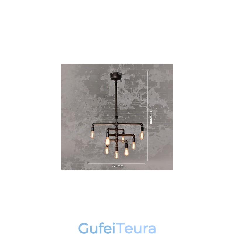 אור תליון מתכת ציור כפרי פנס רטרו וינטג' קלאסי מסורתי