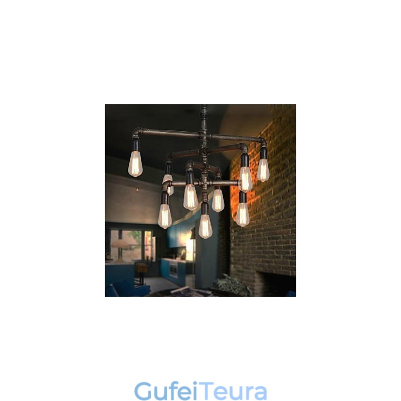 אור תליון מתכת ציור כפרי פנס רטרו וינטג' קלאסי מסורתי