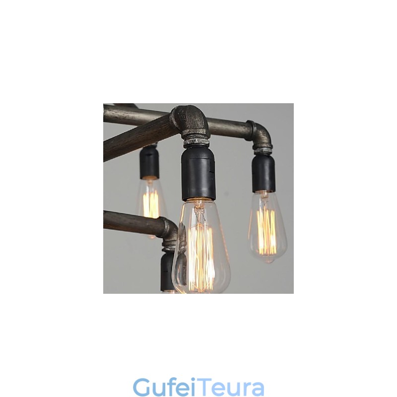 אור תליון מתכת ציור כפרי פנס רטרו וינטג' קלאסי מסורתי