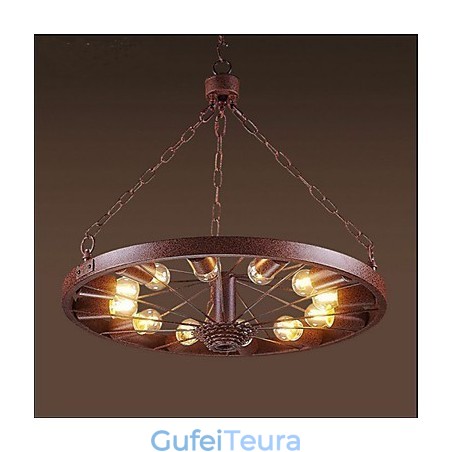 תליון גלגל רטרו לעשות את המנורה התעשייתית הישנה