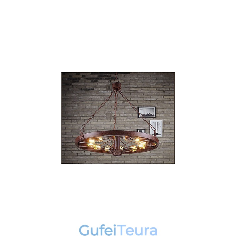 תליון גלגל רטרו לעשות את המנורה התעשייתית הישנה