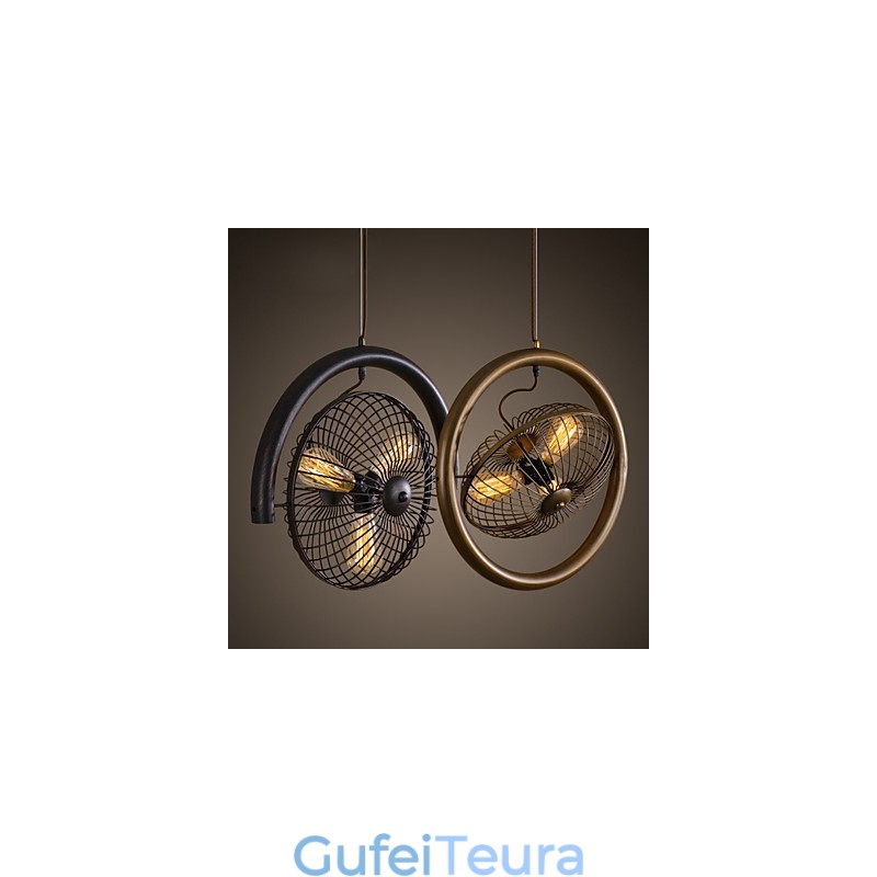 רטרו קלאסי מתכת מנורות מאוורר תקרה מנורות תליון פשוטות בית קפה מנורת תליון