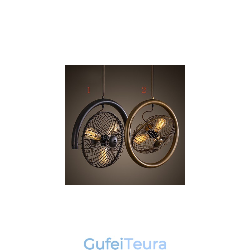 רטרו קלאסי מתכת מנורות מאוורר תקרה מנורות תליון פשוטות בית קפה מנורת תליון