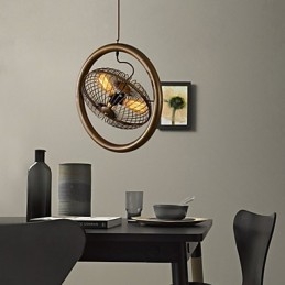 רטרו קלאסי מתכת מנורות מאוורר תקרה מנורות תליון פשוטות בית קפה מנורת תליון