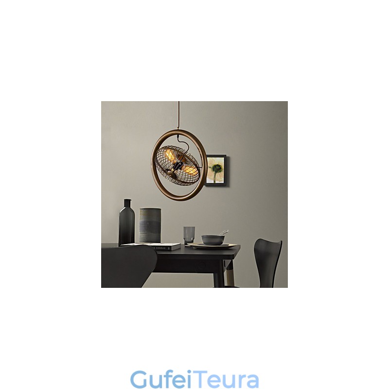 רטרו קלאסי מתכת מנורות מאוורר תקרה מנורות תליון פשוטות בית קפה מנורת תליון