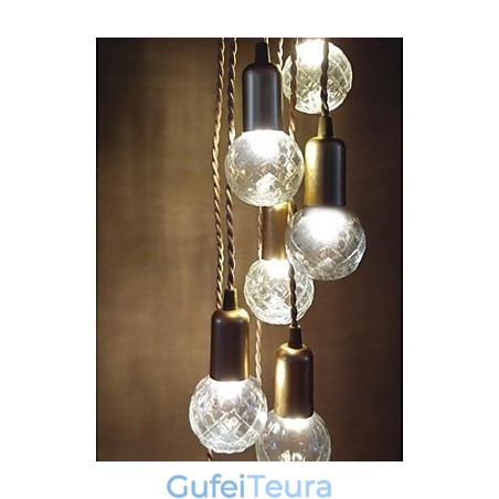 מסורתי קלאסי כפרי לודג' בציר רטרו פנס תוף מדינה גלובוס מיני סגנון ציור זכוכית תליון אור