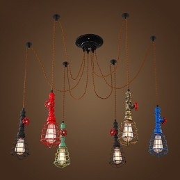 6 אורות וינטג' תליון אורות Waterpipe Design Lights