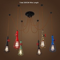 6 אורות וינטג' תליון אורות Waterpipe Design Lights