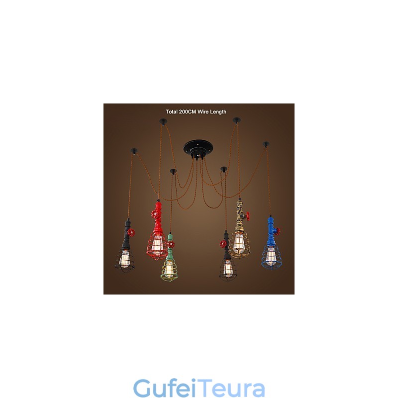 6 אורות וינטג' תליון אורות Waterpipe Design Lights