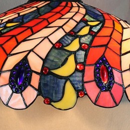 תאורת תליון עם 2 אורות בגוון בדוגמת נוצות טווס