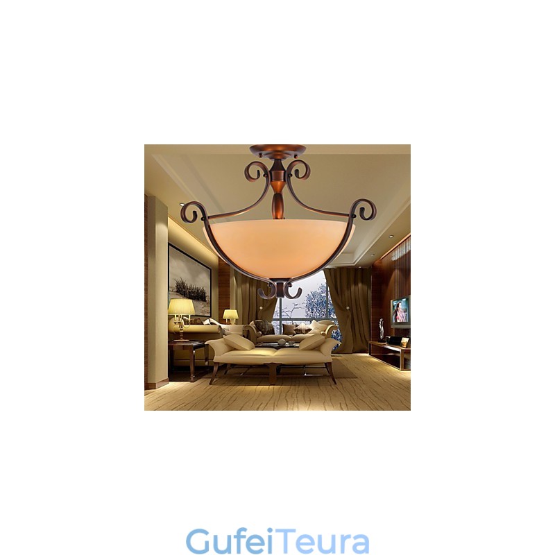 כפרי לודג' וינטג' מיני סגנון ציור מתכת אור תליון