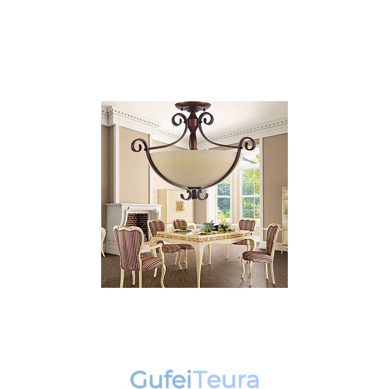 כפרי לודג' וינטג' מיני סגנון ציור מתכת אור תליון