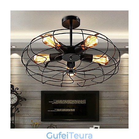 מנורת תליון מאוורר מתכת תעשייתי בציר Steampunk תקרה נברשת אור