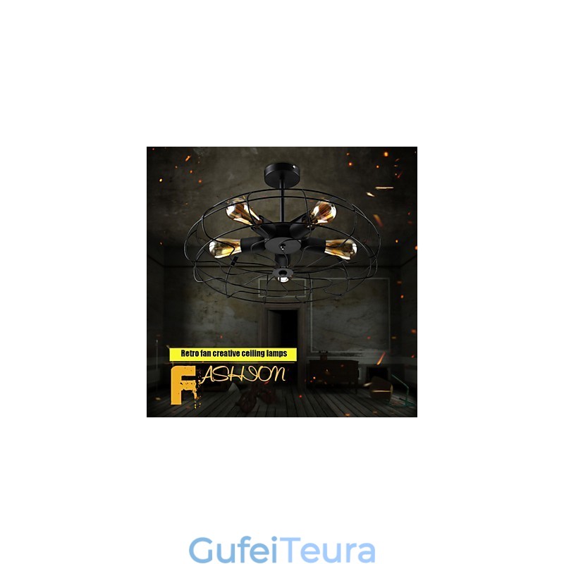 מנורת תליון מאוורר מתכת תעשייתי בציר Steampunk תקרה נברשת אור