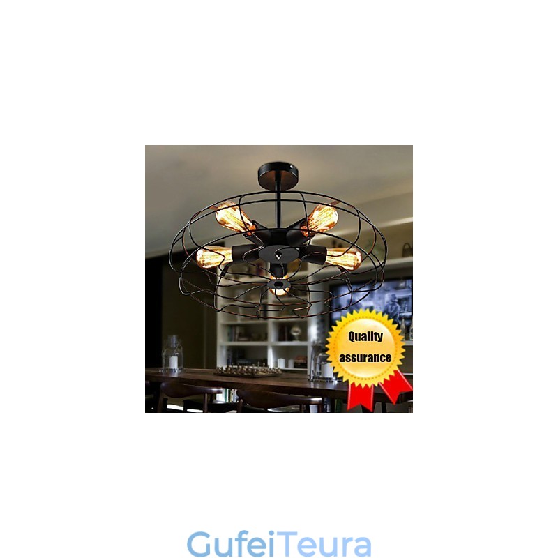 מנורת תליון מאוורר מתכת תעשייתי בציר Steampunk תקרה נברשת אור