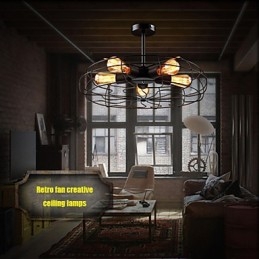 מנורת תליון מאוורר מתכת תעשייתי בציר Steampunk תקרה נברשת אור