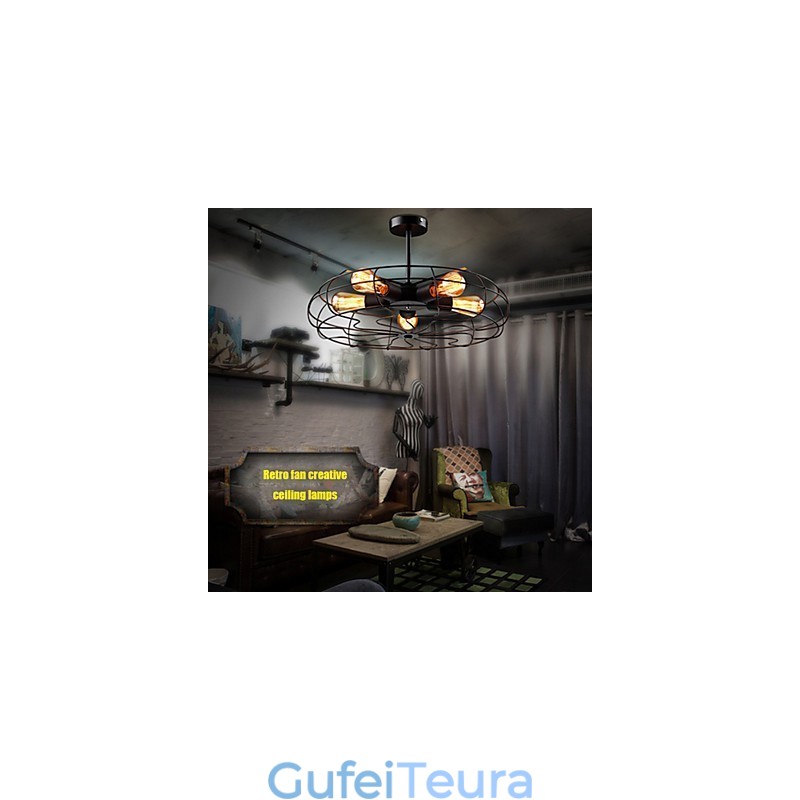 מנורת תליון מאוורר מתכת תעשייתי בציר Steampunk תקרה נברשת אור