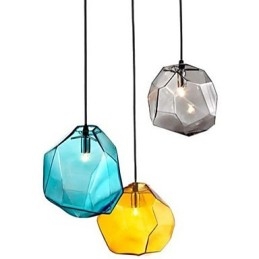 Creative Ice זכוכית קריסטל יהלום תליון מנורת Droplight Chromatic Light