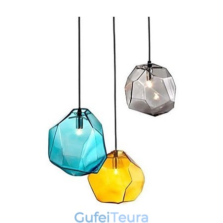 Creative Ice זכוכית קריסטל יהלום תליון מנורת Droplight Chromatic Light