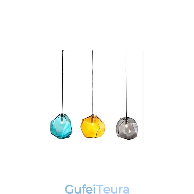 Creative Ice זכוכית קריסטל יהלום תליון מנורת Droplight Chromatic Light