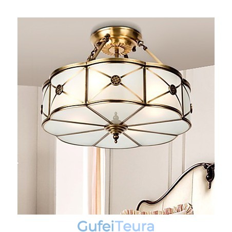 משפחת אורות תקרת נחושת בעיצוב מודרני עכשווי דקורטיבי