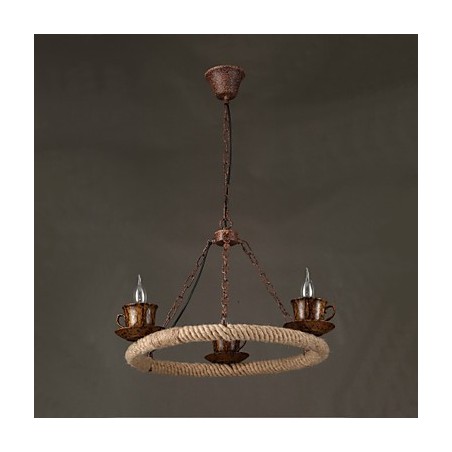 ציור כפרי וינטג' מוסך אור תליון מתכת