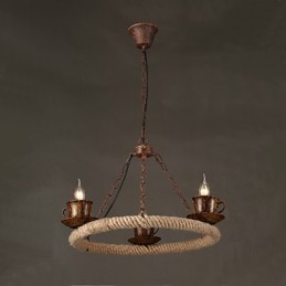 ציור כפרי וינטג' מוסך אור תליון מתכת