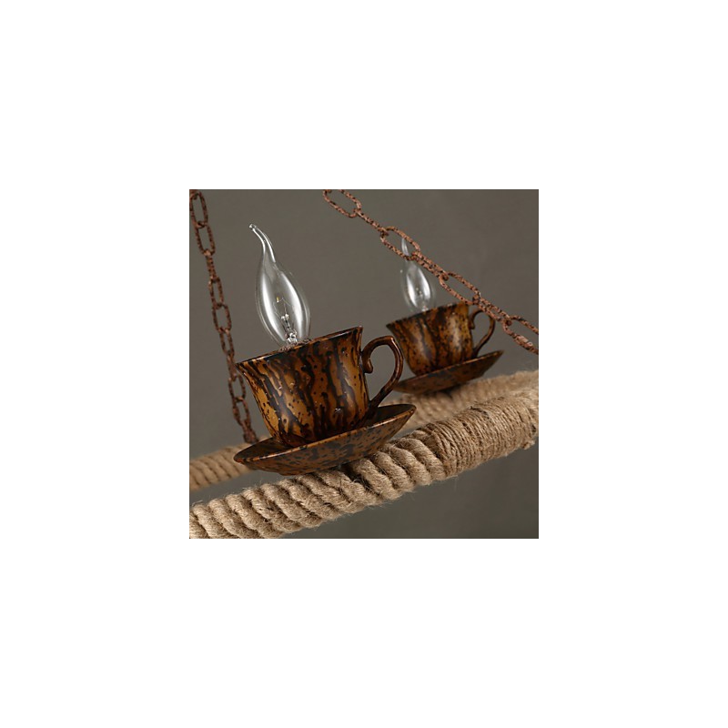 ציור כפרי וינטג' מוסך אור תליון מתכת