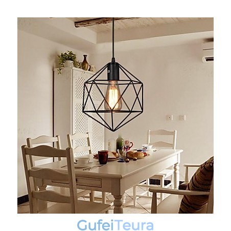 קו גיאומטרי יהלום נברשת ברזל יצוק תליון אור מודרני עכשווי