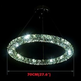 תאורת תליון קריסטל מודרני יחיד D70CM שלושה צדדים K9 קריסטל אורות תקרה מקורה גופי מנורה