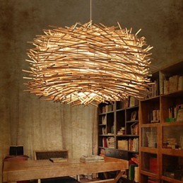 נברשת ארוגת ראטן בצפיפות אירופית ואמריקאית