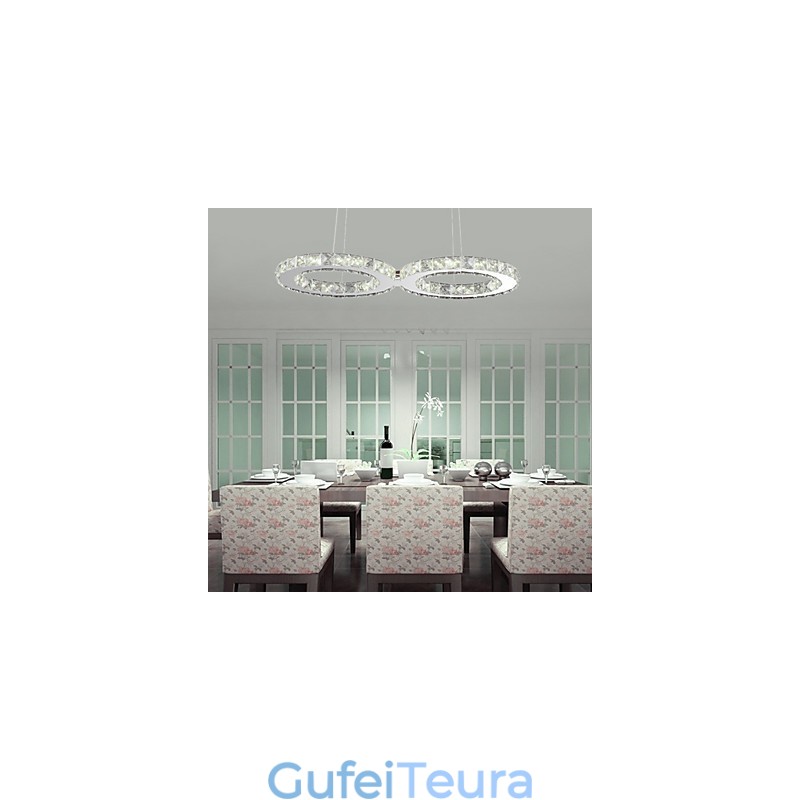 אור תליון מתכת קריסטל מודרני מודרני כרום