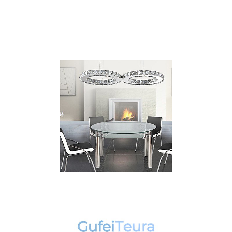 אור תליון מתכת קריסטל מודרני מודרני כרום