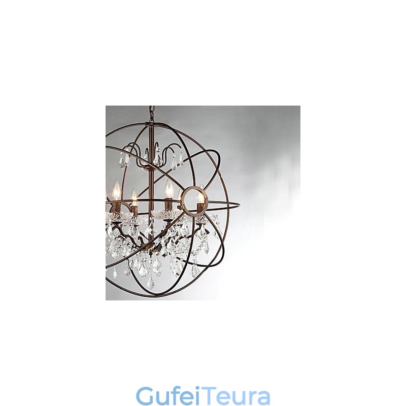 נברשת מתכת ציור קריסטל וינטג'