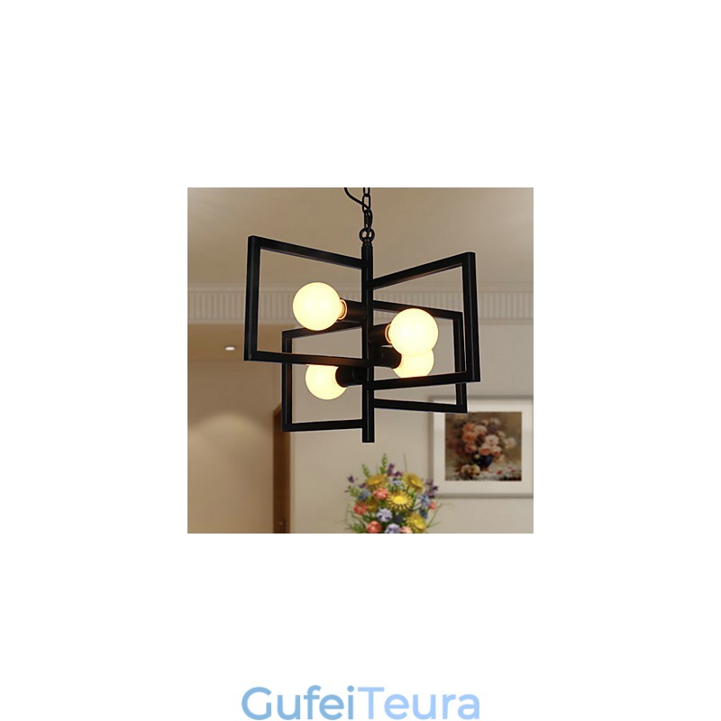 ציור כפרי וינטג' מוסך אור תליון מתכת