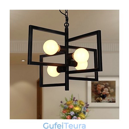 ציור כפרי וינטג' מוסך אור תליון מתכת